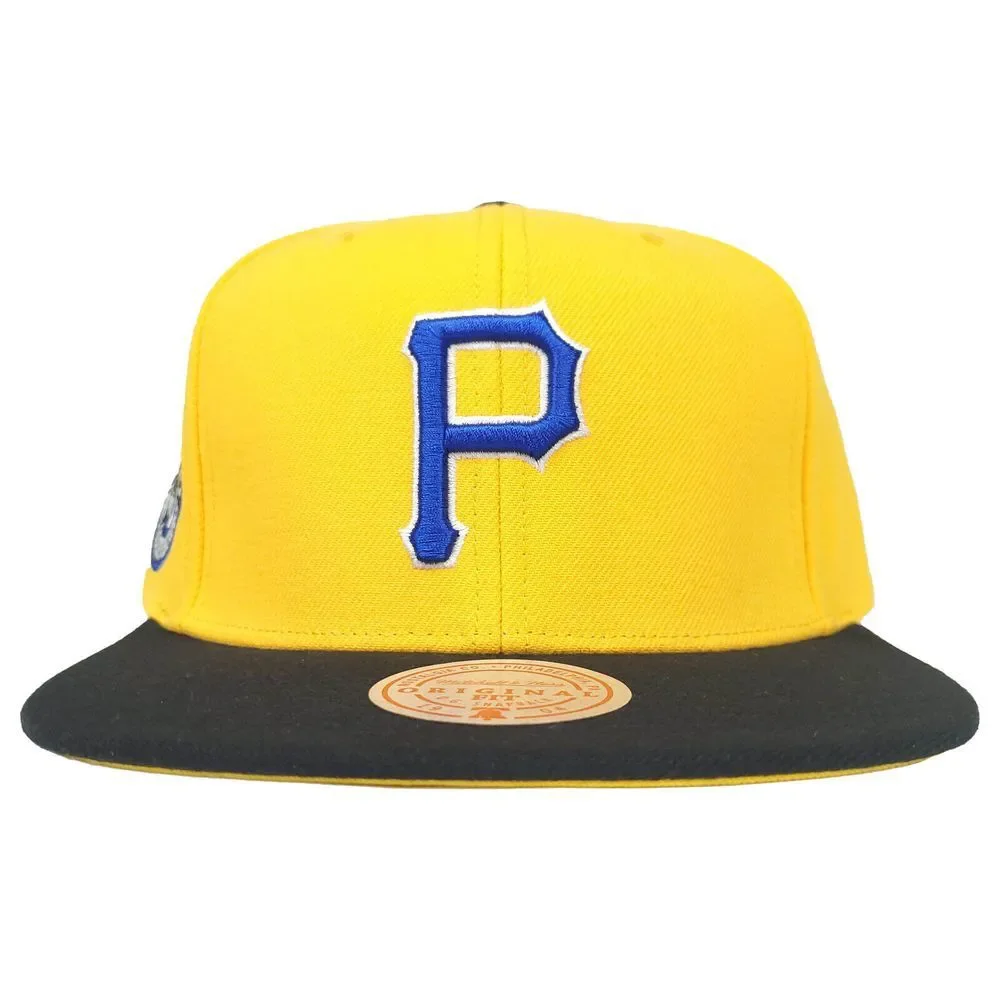 Pittsburgh Pirates Mitchell & Ness MLB Snapback Hat Cap 3D Logo Yellow Black NWT